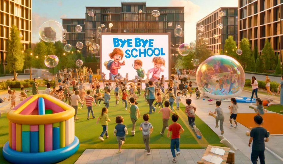 "Bye Bye School" è un'occasione per i bambini di tutte le età di godersi una giornata all'insegna del divertimento e della libertà, lontano dai banchi di scuola!