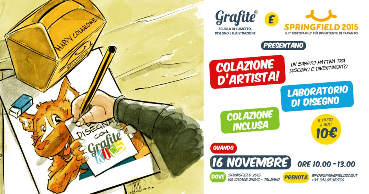 Trascorri un sabato mattina tra disegno e divertimento con la colazione d'artista insieme ai ragazzi di Grafite