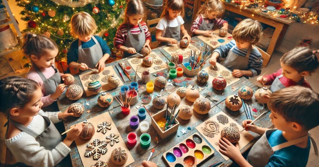 Per i piccoli artisti, abbiamo preparato un laboratorio delle Palline di Natale dove potranno modellare, creare e dipingere le loro opere