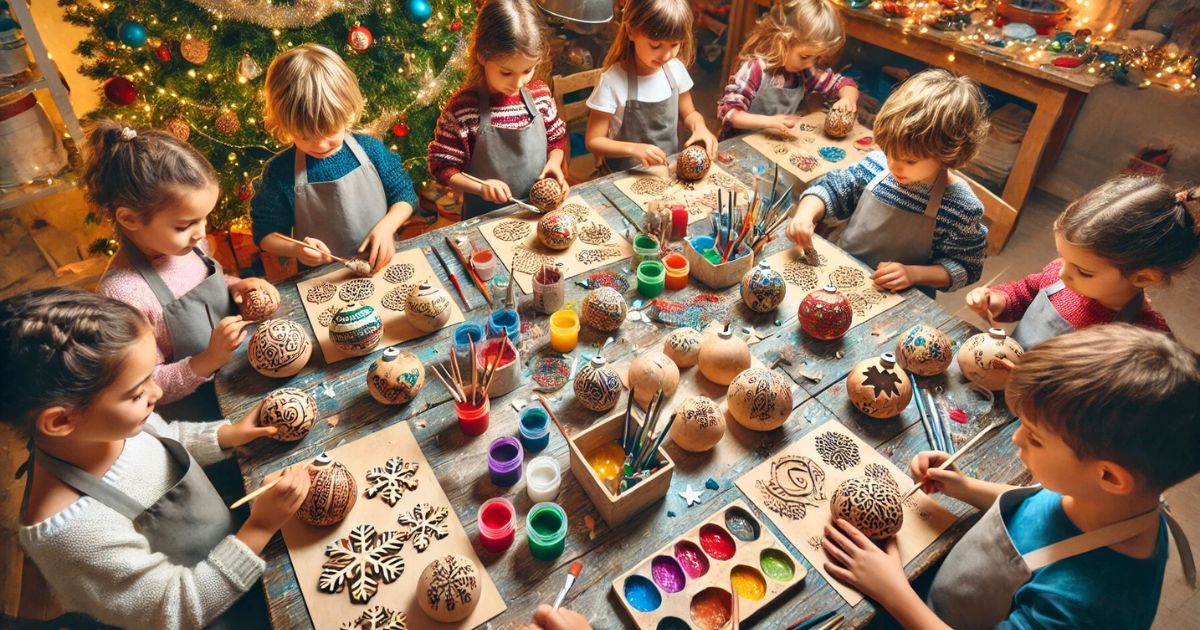 Per i piccoli artisti, abbiamo preparato un laboratorio delle Palline di Natale dove potranno modellare, creare e dipingere le loro opere