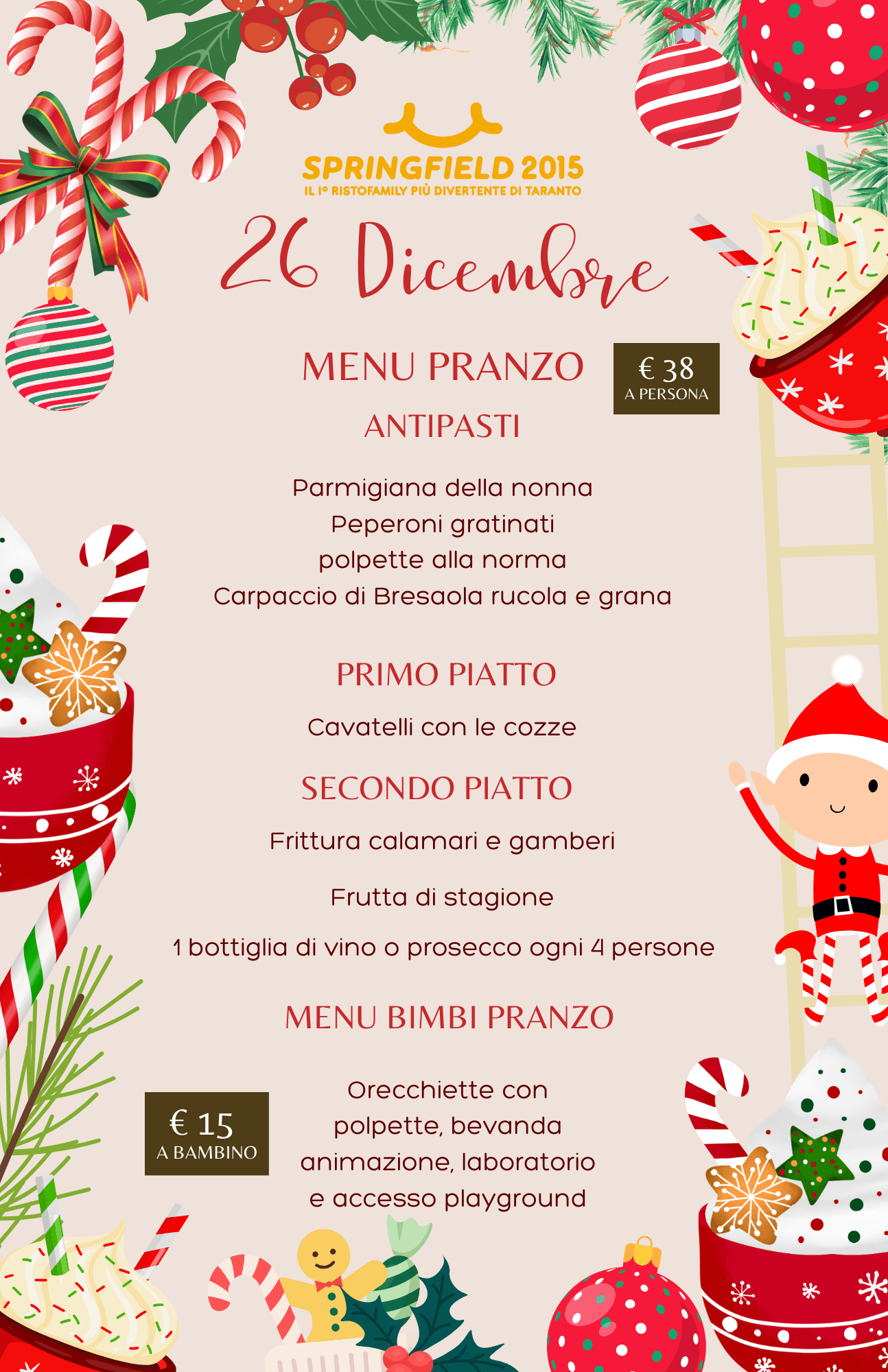 Trascorri il Pranzo di Santo Stefano con noi e la tua famiglia, per condividere momenti di allegria, buon cibo e divertimento